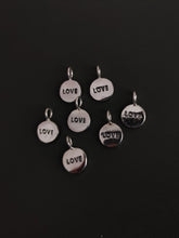 Load image into Gallery viewer, Five Kathrin Jona &#39;LOVE&#39; charms with love and love engraved on them, each featuring a loop for easy attachment.
