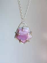 Load image into Gallery viewer, A Kathrin Jona Pentagon Mother of Pearl Necklace on a silver chain.
