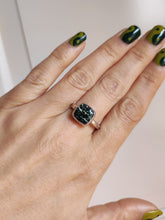 Load image into Gallery viewer, A woman wearing a Leopard Opal Silver Ring M by Kathrin Jona.
