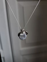 Load image into Gallery viewer, A Kathrin Jona sterling silver &#39;LOVE&#39; charm necklace.
