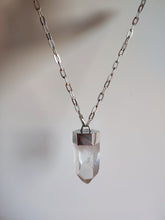 Load image into Gallery viewer, A Clear Quartz Point Statement Necklace by Kathrin Jona on a silver chain.
