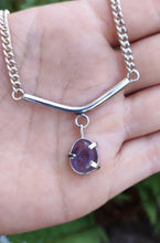 Load image into Gallery viewer, Kathrin Jona&#39;s Amethyst Moto Bar Necklace.
