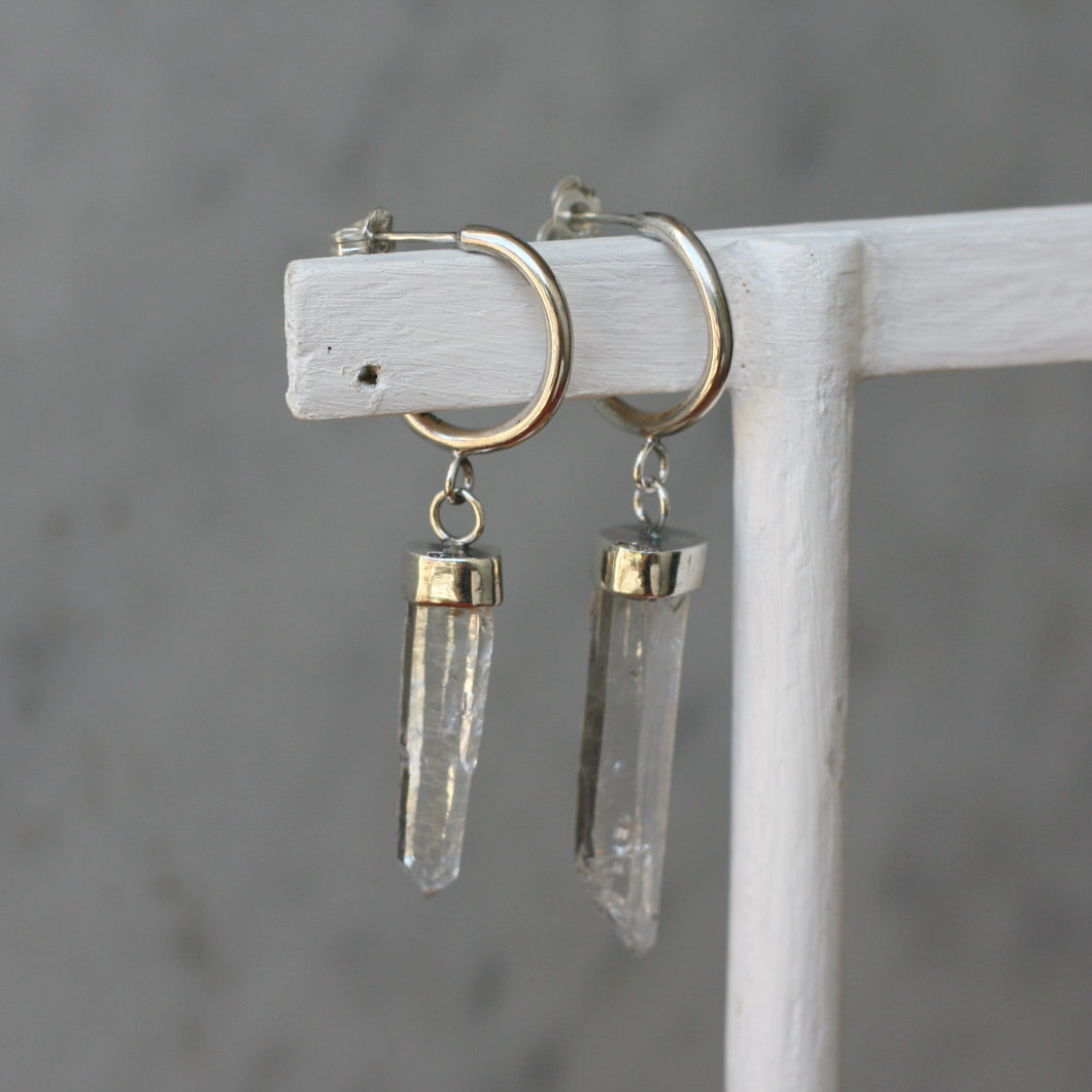 Crystal Hangers on Hoop Studs