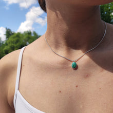 Load image into Gallery viewer, A woman wearing a Kathrin Jona Lil&#39; Turquoise Necklace.
