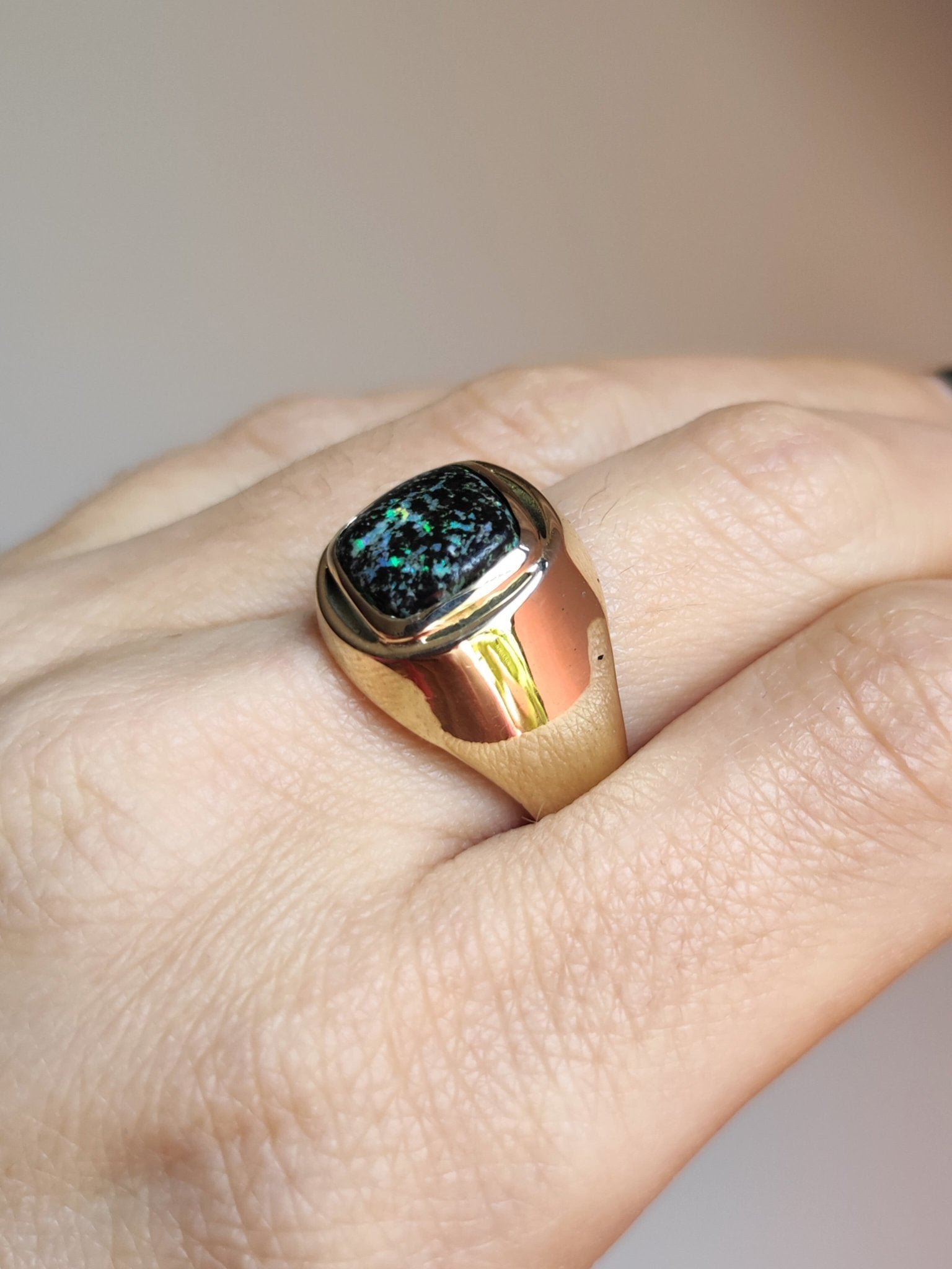 Leopard Opal 9k Gold Signet Ring Kathrin Jona